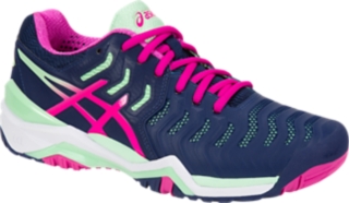 Asics gel resolution 7 blue/pink women's shoes sale