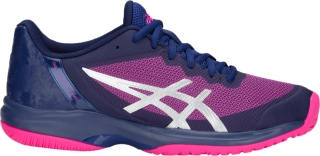 pink and blue asics