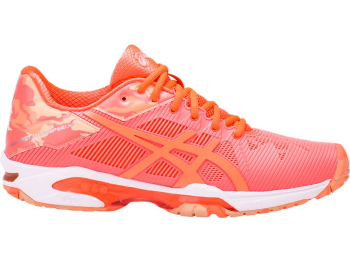 Bank band Kwelling Women's GEL-Solution Speed 3 L.E | Flash Coral/Cateloupe/Apricot Ice |  Tennis Shoes | ASICS