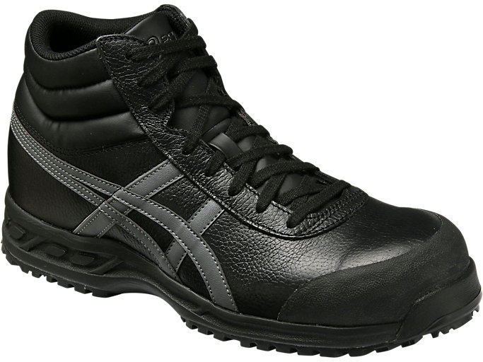 WINJOB 71S | ブラック×ガンメタル | ハイカット安全靴・作業靴【ASICS 