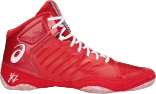 asics red wrestling shoes