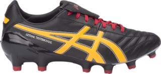 orange asics football boots