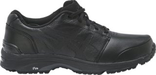 asics black leather walking shoes