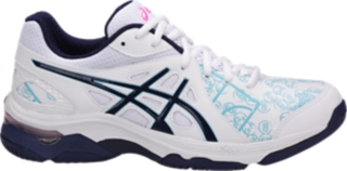 asics gel academy 8 indigo blue netball trainers