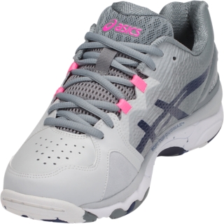 GEL NETBURNER SUPER 8 Women Glacier Grey Indigo Blue Stone Women s Netball Shoes ASICS Australia