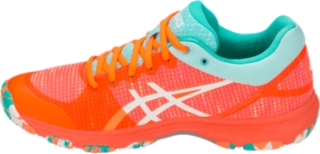 Asics orange sale netball trainers