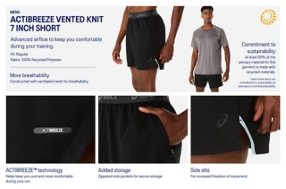 ACTIBREEZE VENTED KNIT 7 INCH SHORT Technology