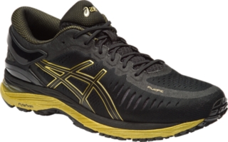 black and gold asics running shoes