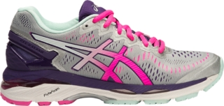 asics gel kayano 23 women's black silver pink glow