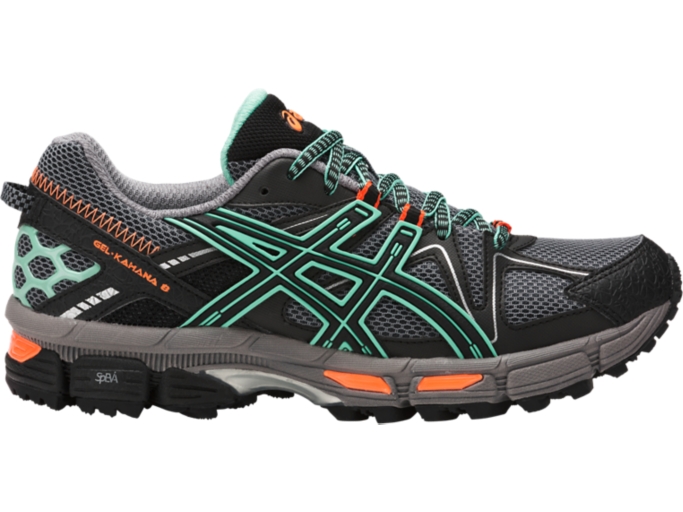 Women s GEL Kahana 8 Black Ice Green Hot Orange Trail Running