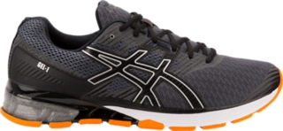 Men s GEL 1 Dark Grey Black Orange Running Shoes ASICS