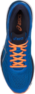 Asics blue and orange sales shoes