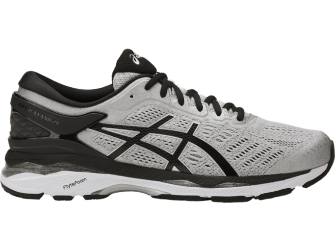 Men's GEL-Kayano 24 | Silver/Black/Mid Grey | Running Shoes | ASICS