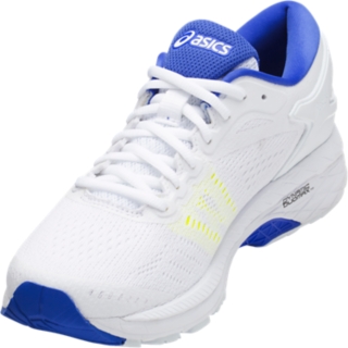 Women's GEL-Kayano 24 | White/Blue Purple/Safety Yellow | Running Shoes |