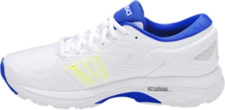 Women's GEL-Kayano 24 | White/Blue Purple/Safety Yellow | Running Shoes |