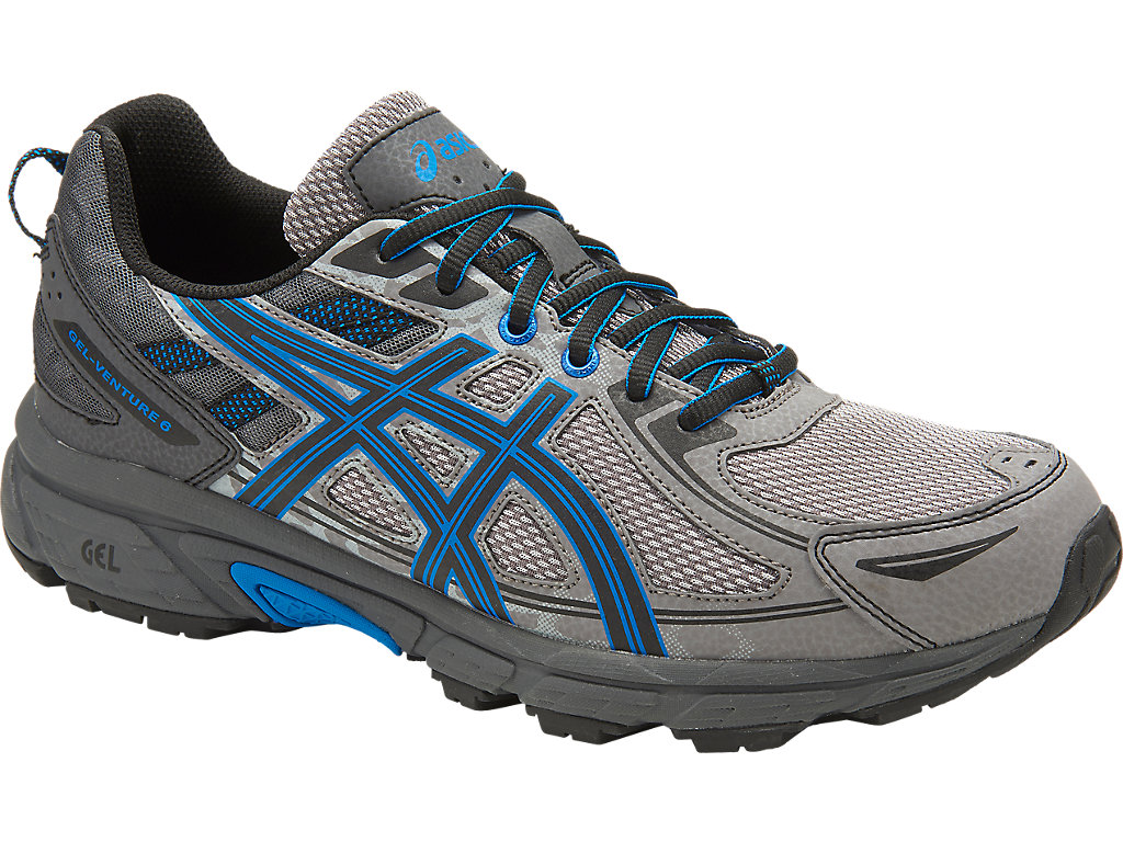 Men's GEL-Venture Aluminum/Black/Directoire Blue Trail Running Shoes  ASICS