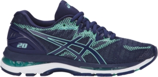 asics blue and green