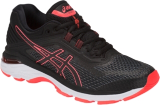 Asics women's gt-2000 6 2025 shoe - black/flash coral