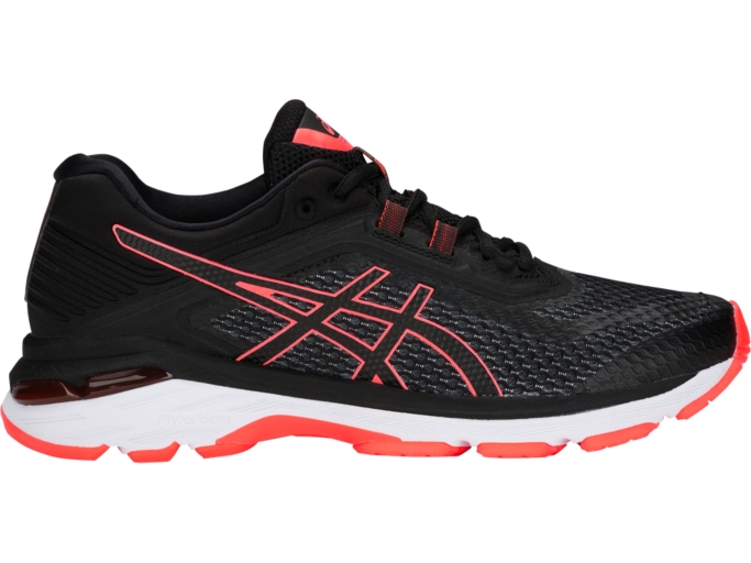 Asics women's gt-2000 6 shoe - black/flash on sale coral