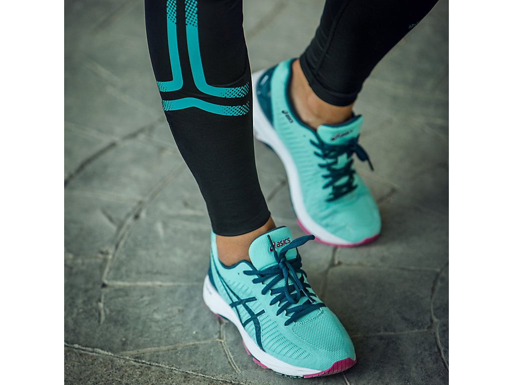 Women S Gel Ds Trainer 23 Aruba Blue Ink Blue Fuschia Purple Running Shoes Asics