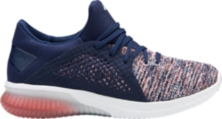 Women s GEL Kenun Knit Begonia Pink Indigo Blue White Running