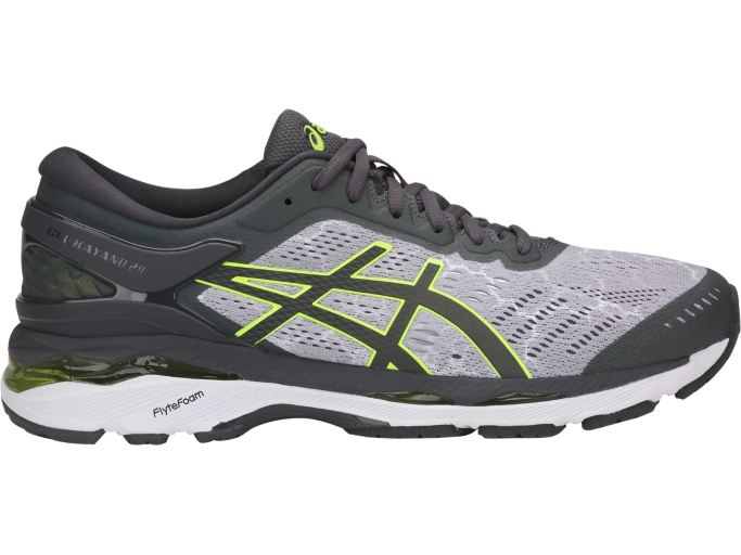 Men's GEL-Kayano 24 Lite-Show | Mid Grey/Dark Grey/Safety Yellow ...