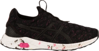 Women's HyperGELKENZEN Black/Hot Pink/Carbon Running Shoes ASICS
