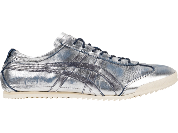 Men S Mexico 66 Deluxe Silver Navy Shoes Onitsuka Tiger