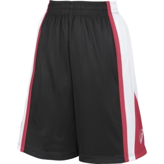 ウイメンズゲームパンツ ブラックxホワイト レディース ショートパンツ Asics