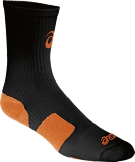 UNISEX ASICS Stripe Crew Black/Neon Orange Socks ASICS