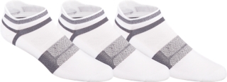 Quick Lyte Cushion Single Tab 3 Pack White Grey Heather Socks ASICS