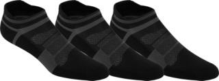 Quick Lyte Cushion Single Tab 3 Pack Black Dark Grey Socks ASICS