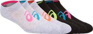 Invasion No Show 6 Pack Pink Assorted Socks ASICS