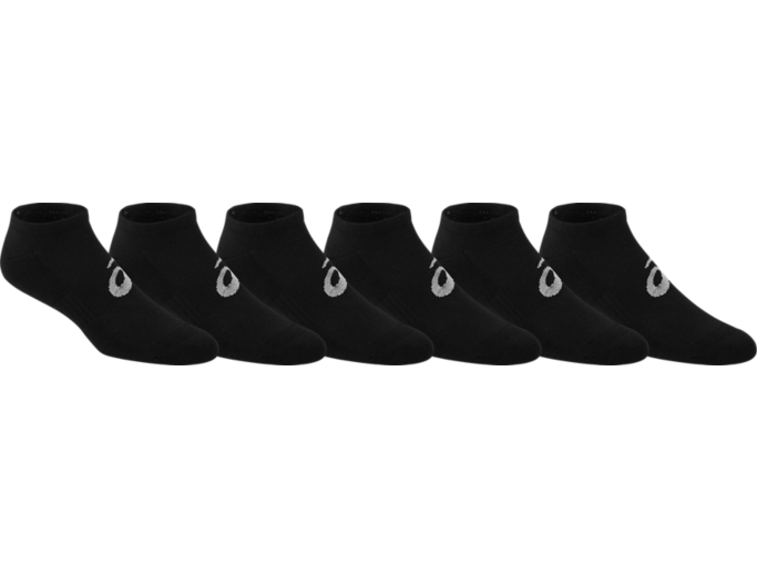 Invasion No Show 6 Pack Unisex Performance Black Socks ASICS United States